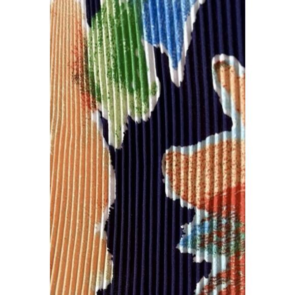 Ralph Lauren Floral Pleated Crinkle Georgette Top 3X Flutter Sleeve V-Neck Flowy - Picture 7 of 11